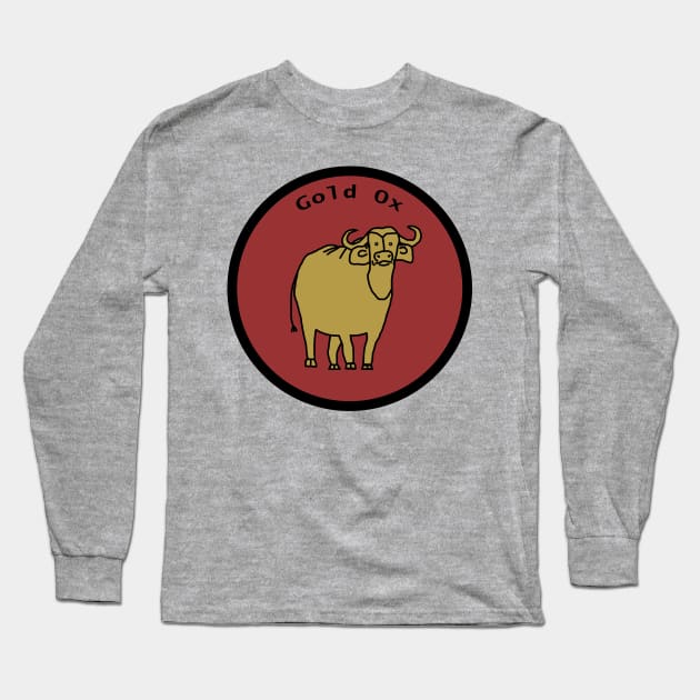 Gold Ox Circle Long Sleeve T-Shirt by ellenhenryart